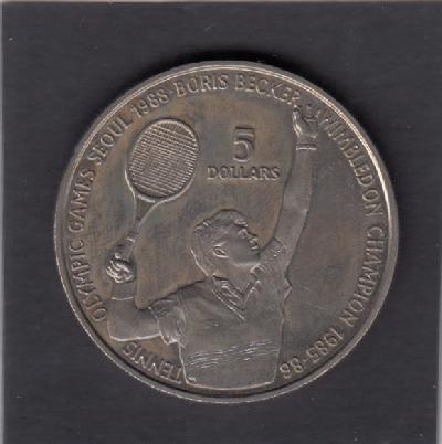 Beschrijving: 5 Dollar S-OLYMPIC 88 BORIS BECKER